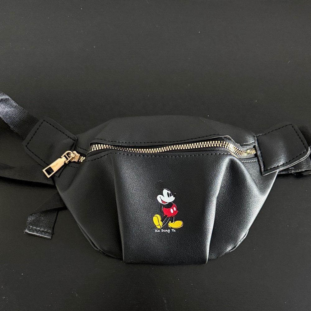 Cartoon Mouse Black and Gold Belt‎ Bag